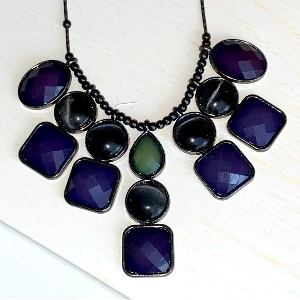 Purple Black Midnight Chrome Necklace